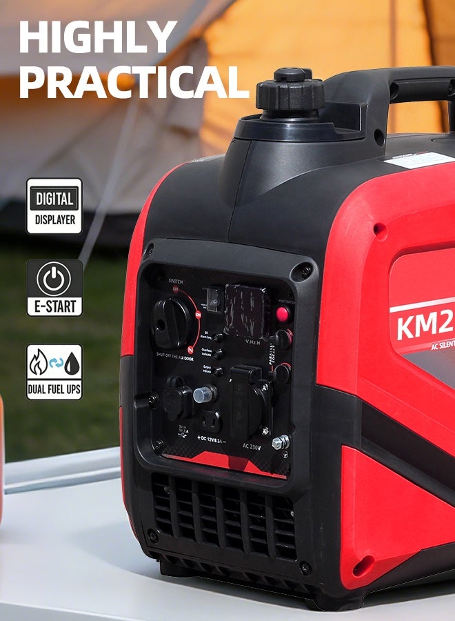 ألونغد محطة طاقة محمولة بقدرة 1800 واط، مولد كهربائي محمول عالي الأداء مزود بمحرك رباعي الأشواط سعة 56 سم مكعب، مخرج تيار مستمر، موفر للوقود، مدة تشغيل تصل إلى 5 ساعات، مناسب للتخييم والاستخدام المنزلي - Image 5